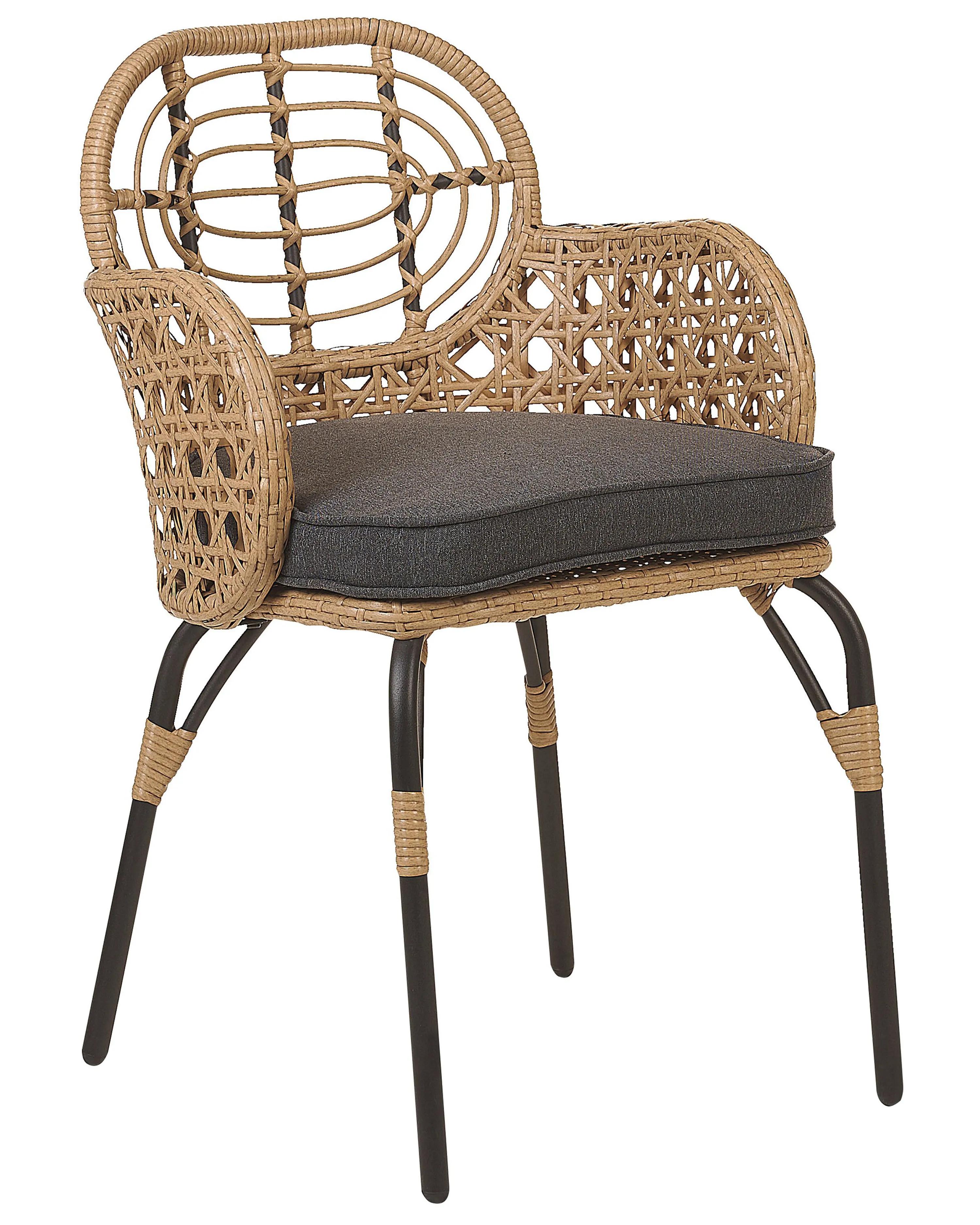 Set van 4 stoelen met zitkussen PRATELLO PE rotan Natuurlijk