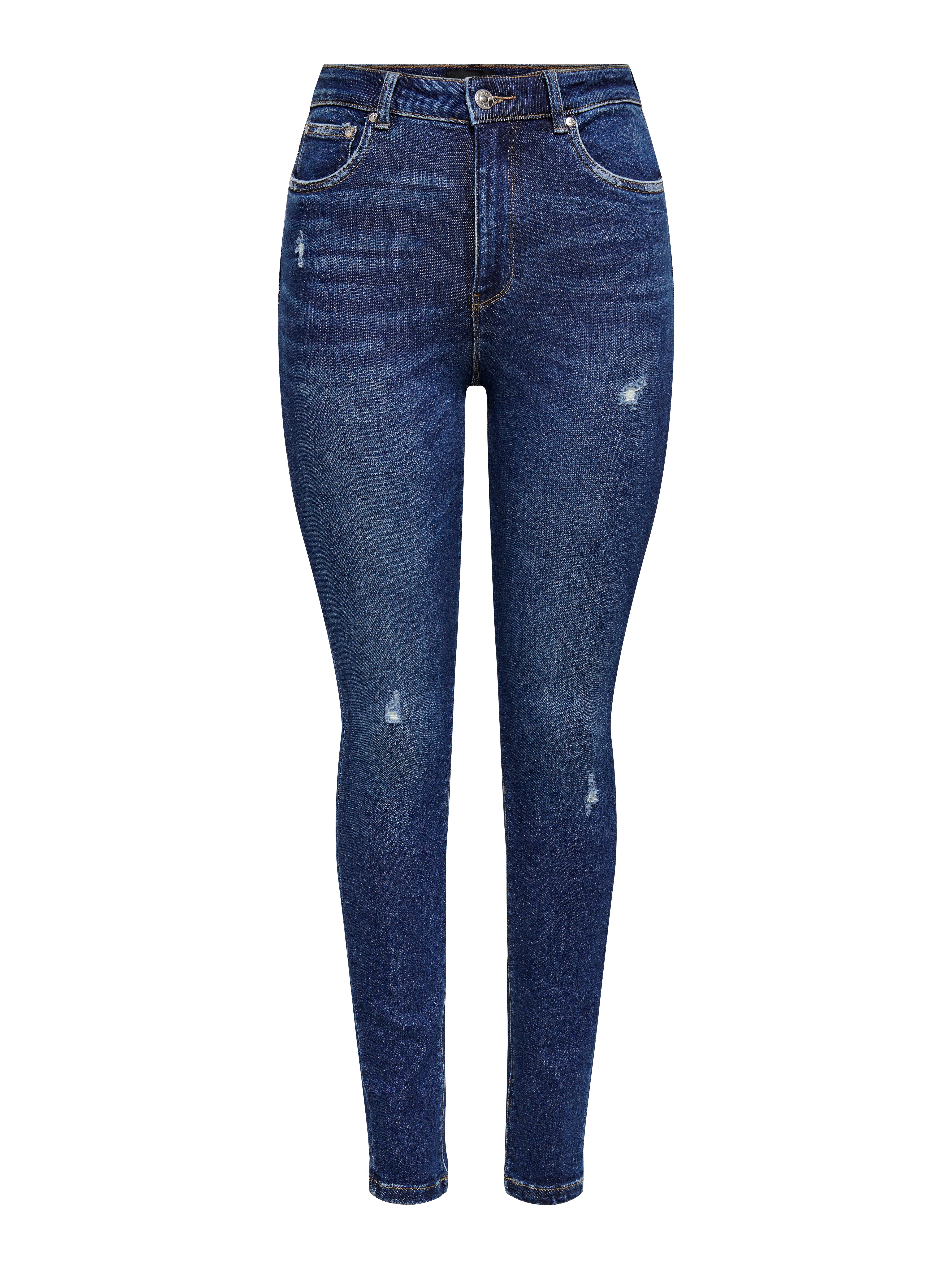 ONLMILA Hohe Taille Skinny Fit Jeans Dark Blue Denim