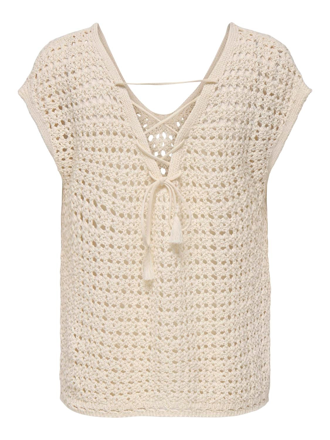 JDYELLIS Gestricktes Oberteil Ecru