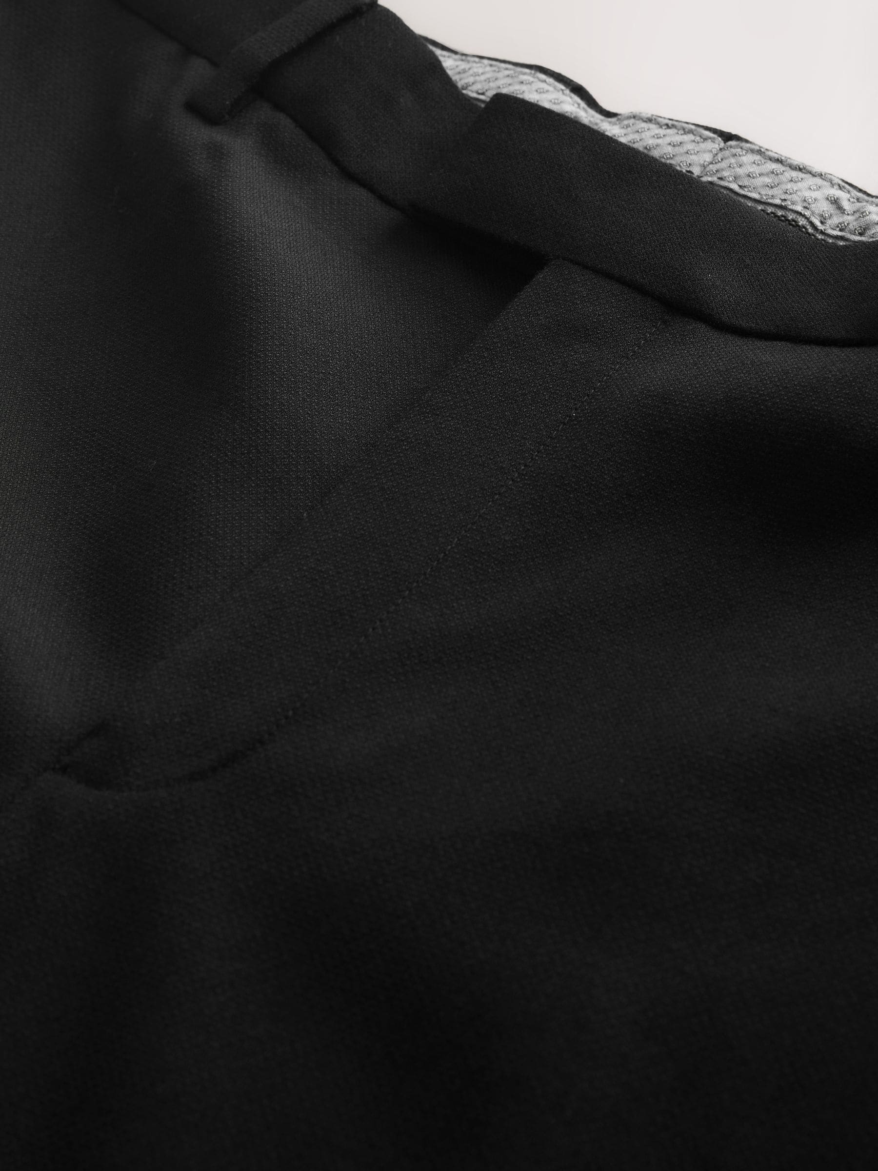 Zwart - Regular Fit Signature Marzotto Wool Tuxedo Trousers With Side Tape Detail
