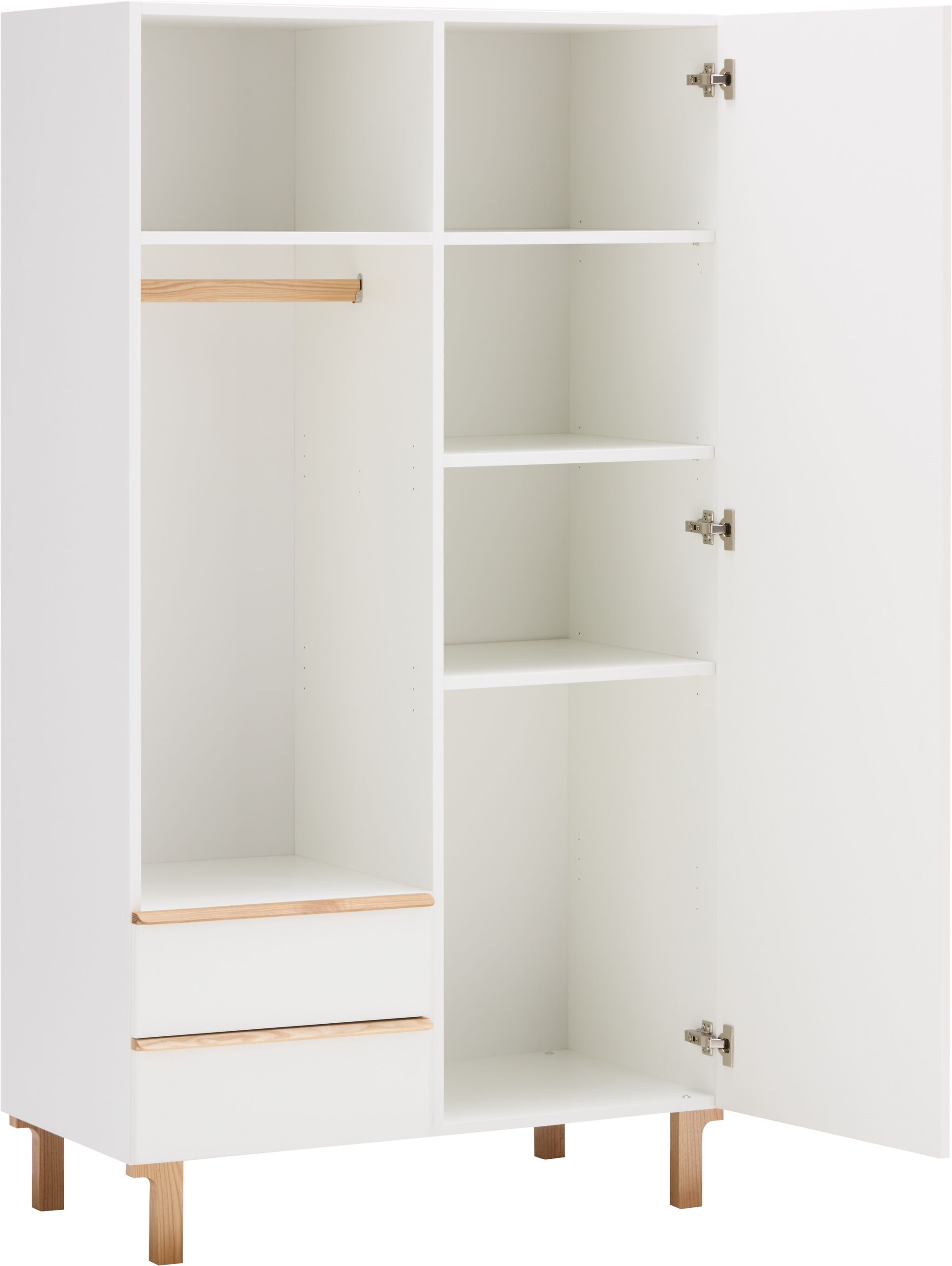 NIDO Schrank - Weiss lackiert / B: 100.0 cm x T: 52.0 cm x H: 183.5 cm