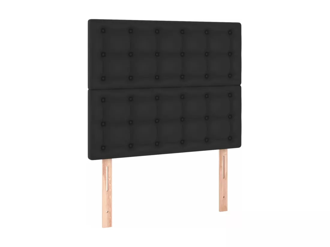 Sommier tapissier avec matelas et LED Noir 120x200cm Similicuir
