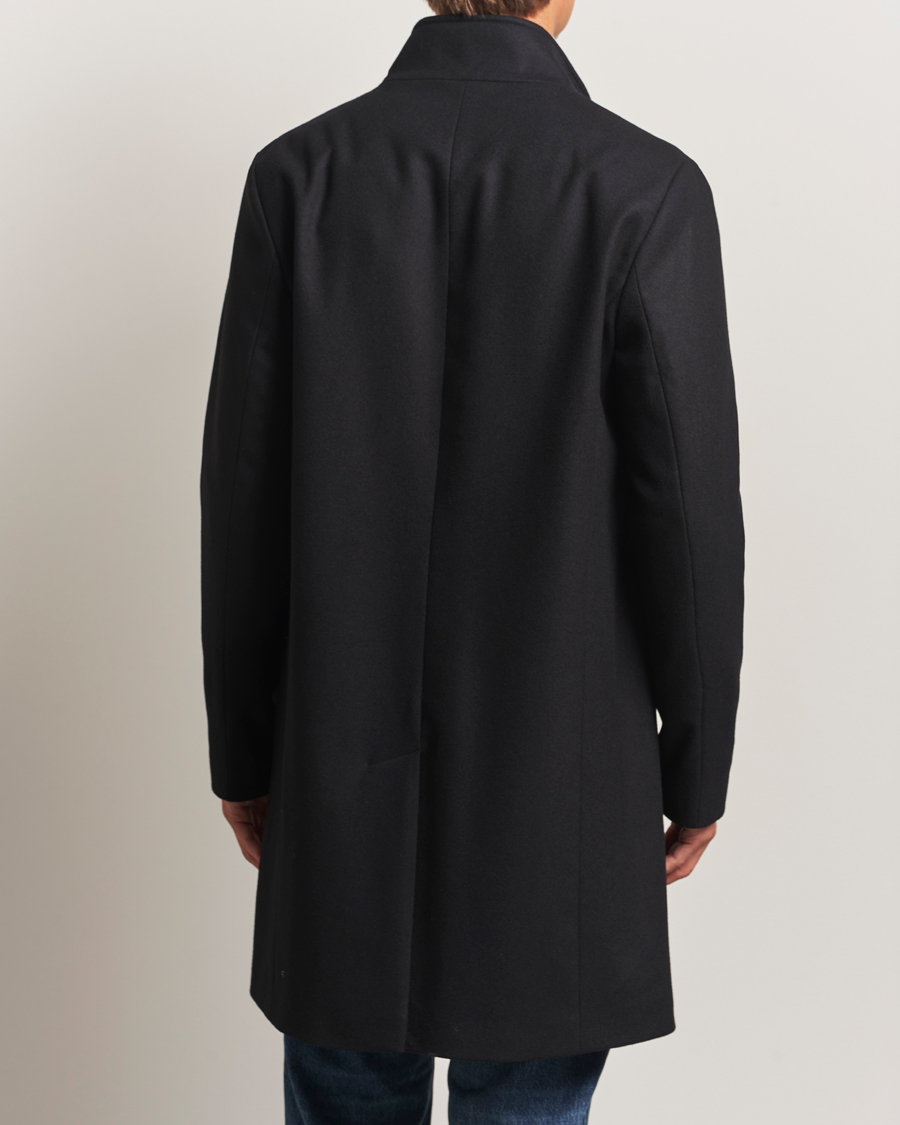 J.Lindeberg Jesse Stand Up Wool Melton Coat Black