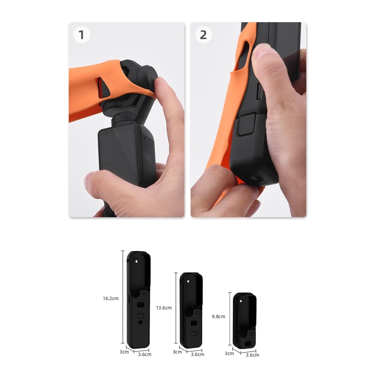 Silikonbeskyttelsesdeksel for DJI Osmo Pocket 3 9.8x3.6x3 cm