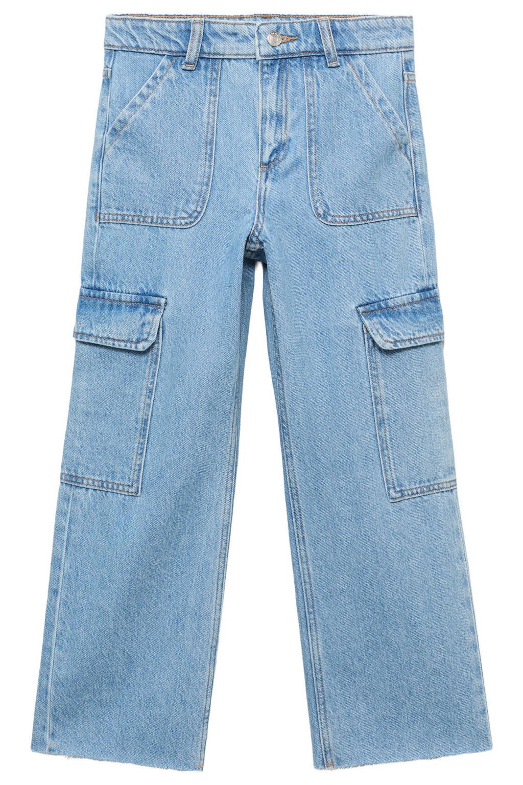 Mango Kids straight leg jeans light blue denim