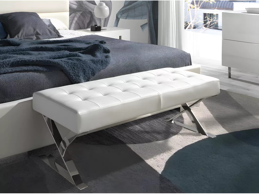 Banquette en simili cuir et acier chromé 5001 ANGEL CERDA