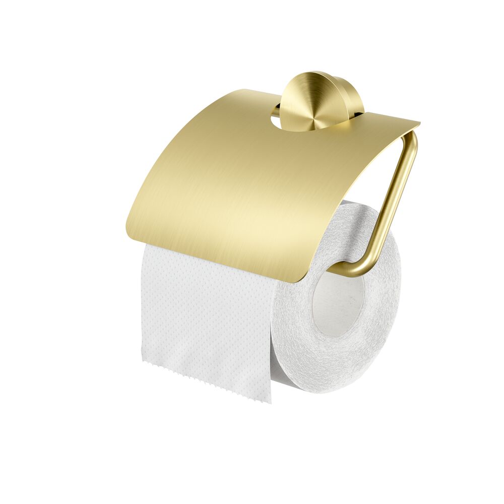 Geesa Opal toiletrolhouder met klep goud geborsteld
