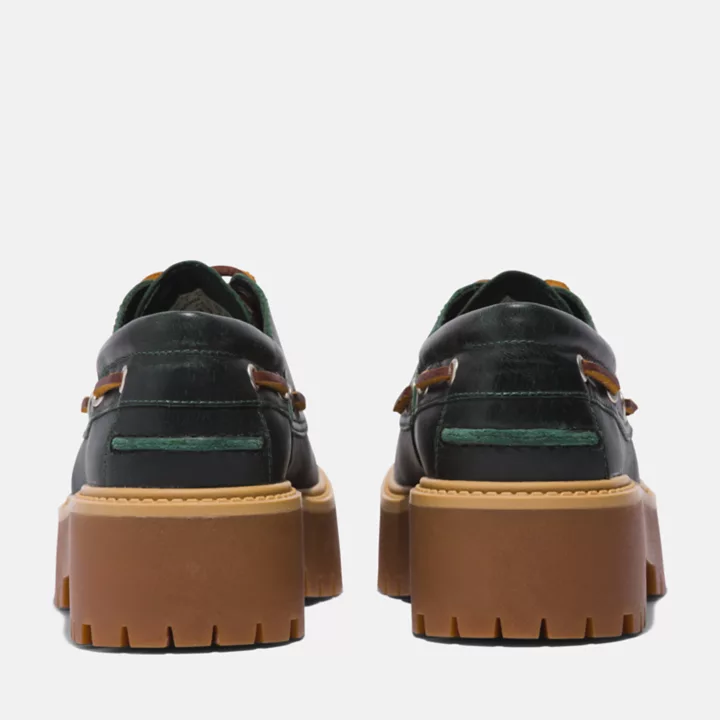 Sapato náutico feminino Stone Street Timberland Premium na cor verde.