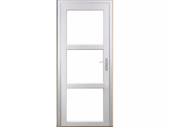 Bloc Porte Kenya Blanc Vitrage Transparent H204 X L83 Poussant Gauche Côtes Tableau Gd Menuiseries