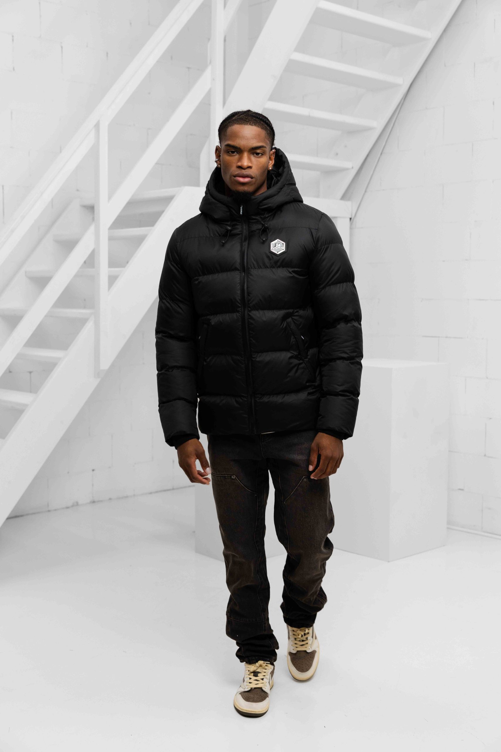 24 Uomo Puffer 2.0 Jacket Heren Zwart