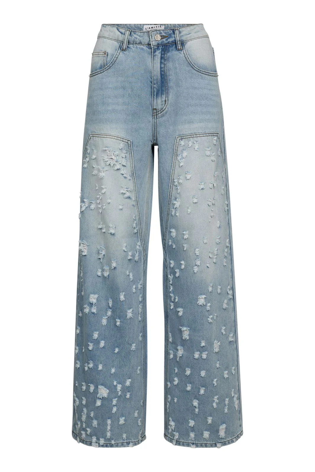 Haute L'Amitié Bleach Distressed Patch Jeans HL10336