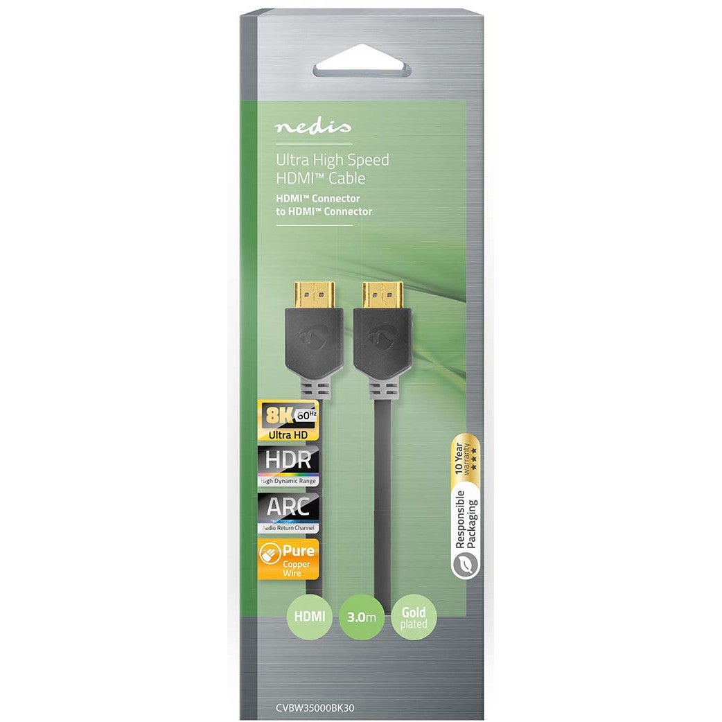 Nedis CVBW35000BK30 HDMI-kabel 8K@60Hz 3m