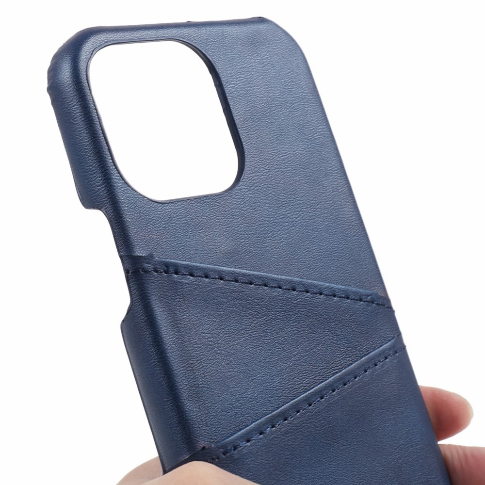 iPhone 15 Pro Max Leder Hülle Snap Case   Kartenfach - Dunkelblau