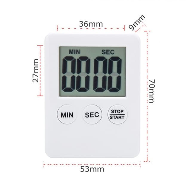 Tynd Køkken Timer Timer Storskærm Digital Magnetisk Nedtælling