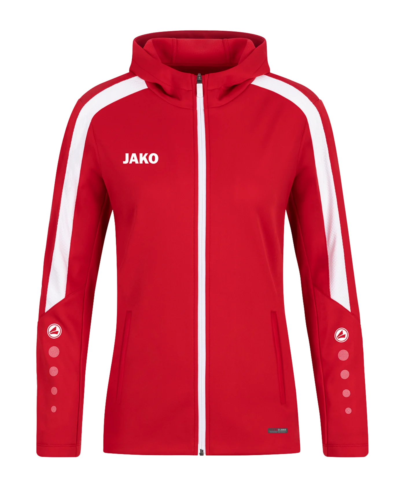 JAKO Power Kapuzenjacke Damen Rot Weiss F100