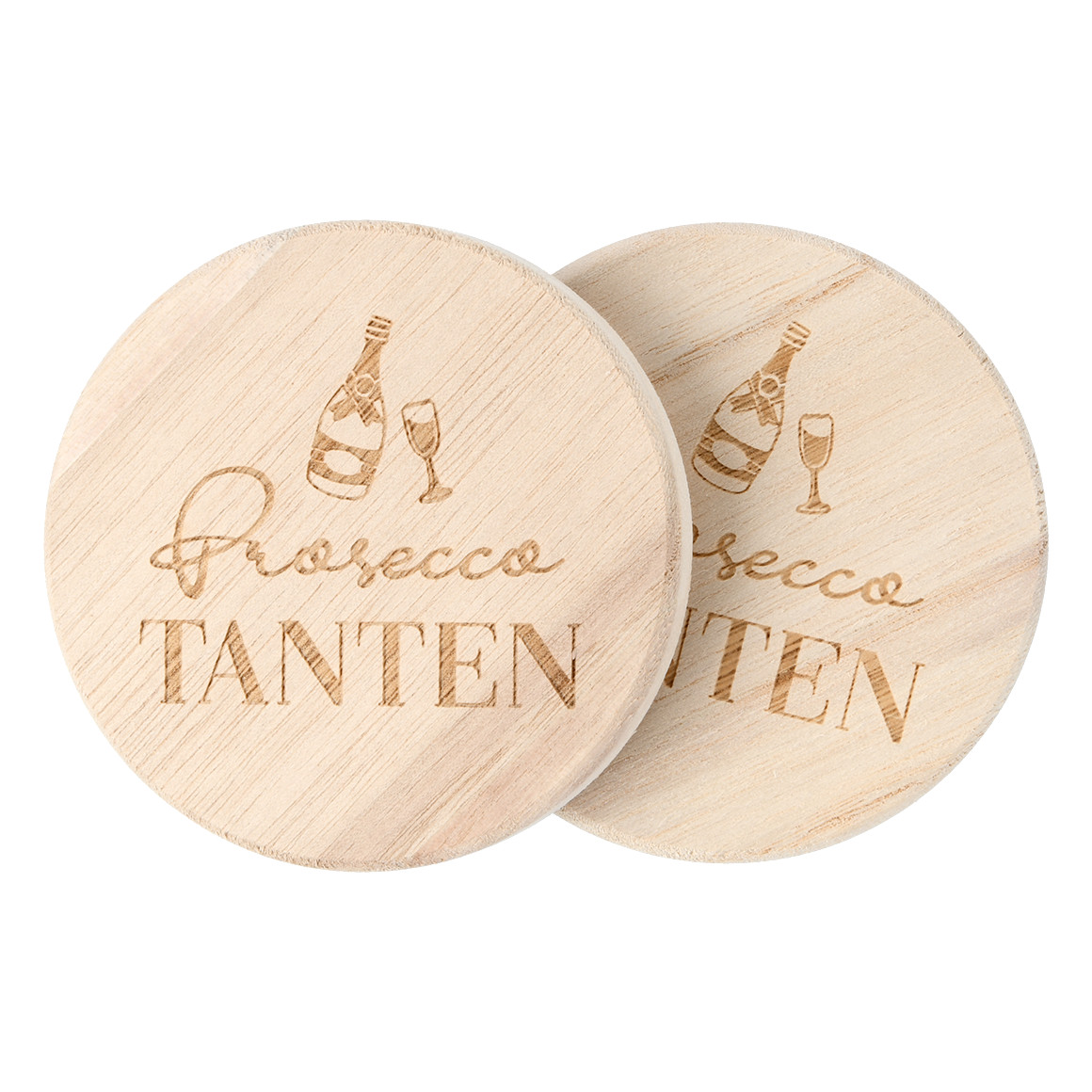 2 Untersetzer aus Holz natur