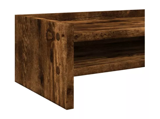 Support de moniteur chêne fumé 42x24x16 cm bois d'ingénierie