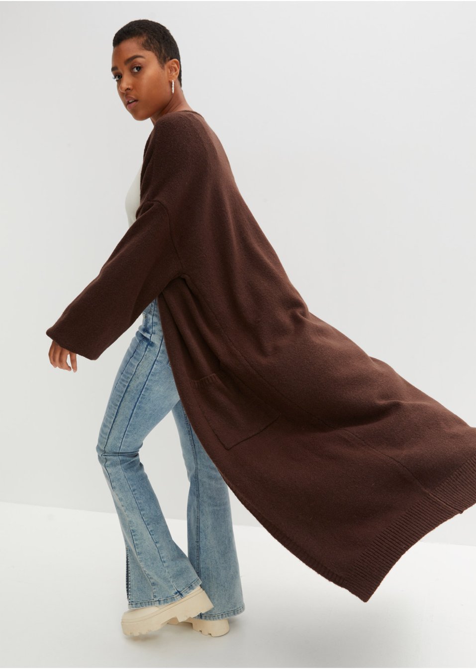 Gilet en maille oversize longueur midi