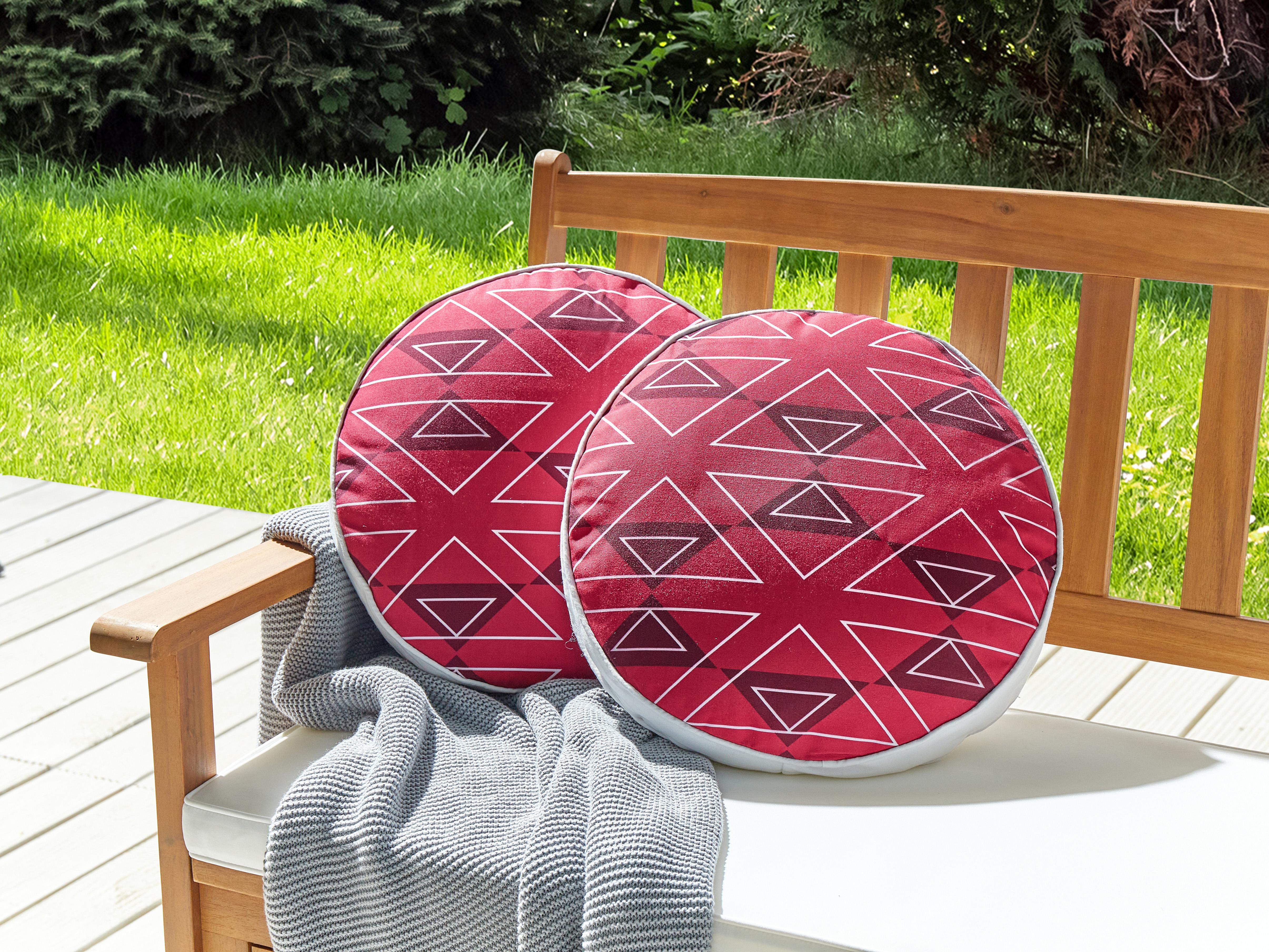 Set van 2 tuinkussens MEZZANO geometrisch patroon 40 x 40 cm Roze