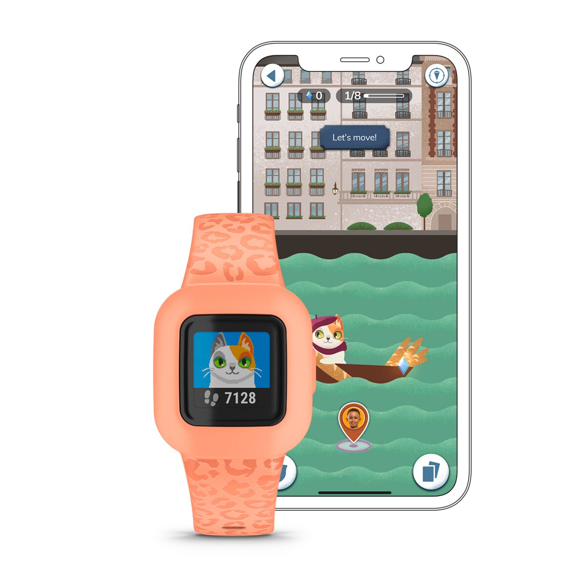 Garmin vívofit jr. 3, Peach Leopard