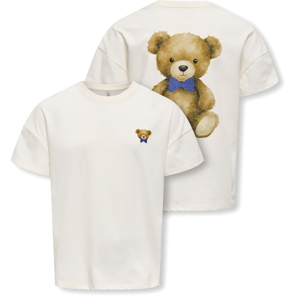 Køb kids ONLY Cloud Dancer Teddy Blue Glitter Rosita Oversize T-Shirt