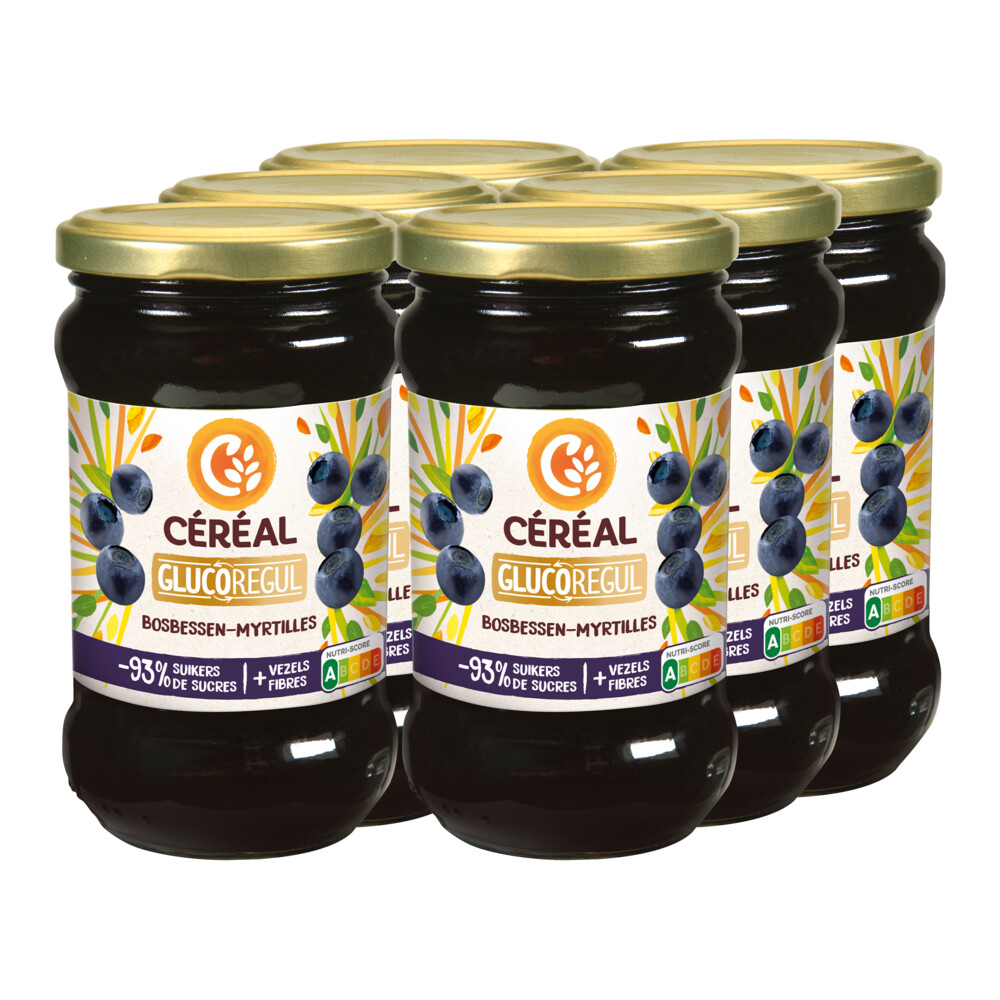 6x Céréal Jam Bosbessen320 gr