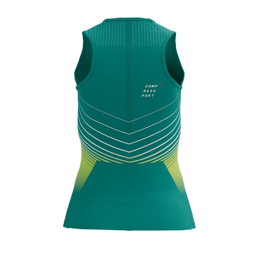 Compressport Tri Postural Aero Tank Triathlon Shirt Zonder Mouwen Groen Dames