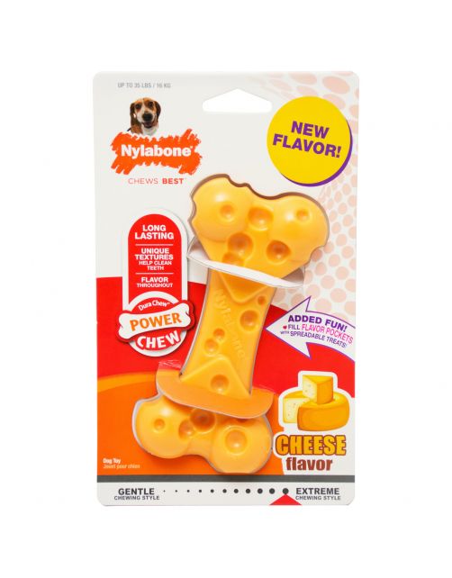 Nylabone Durachew Cheese Bone Geel - Hondenspeelgoed