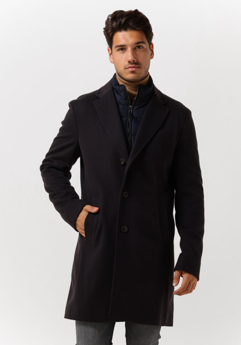 BOSS donkerblauwe boss mantel h-hyde-bib