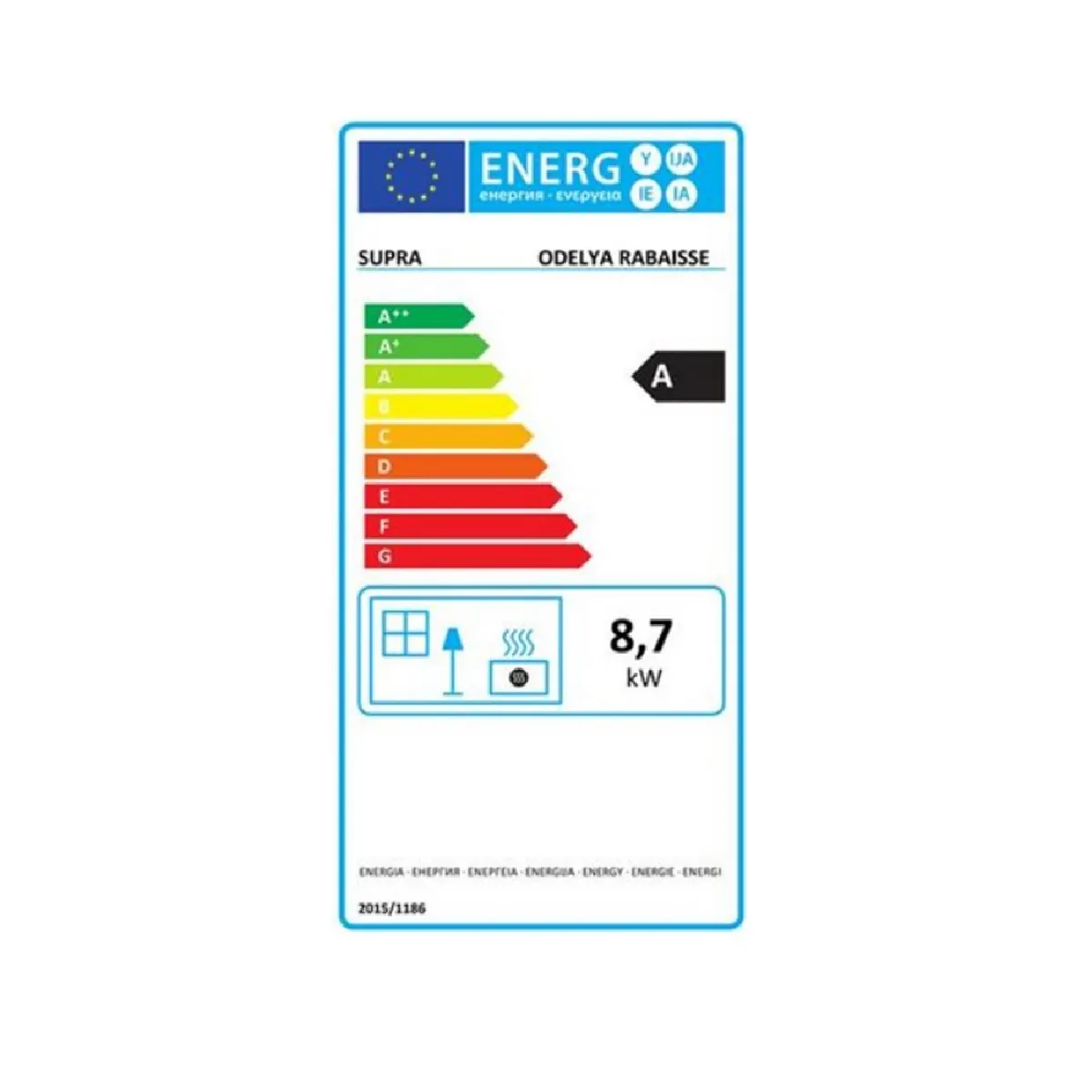 Poêle à bois fonte 8.7kw noir - FR9016160B - SUPRA