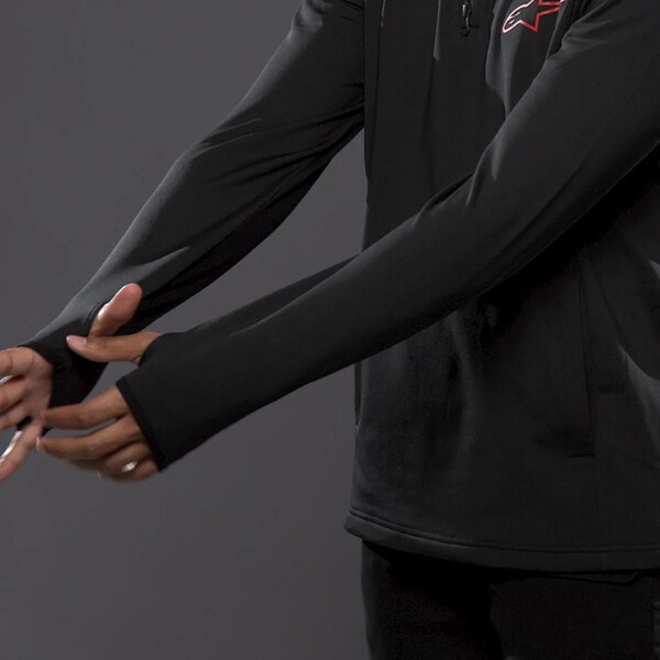 Alpinestars - Sous-pull 1/4 zip Mission V2 Midlayer Noir / Rouge