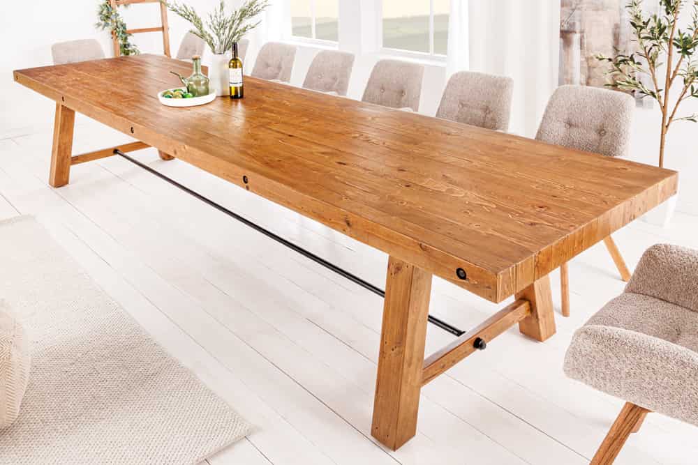 Massiver Esstisch FINCA 300cm vintage braun recyceltes Pinienholz