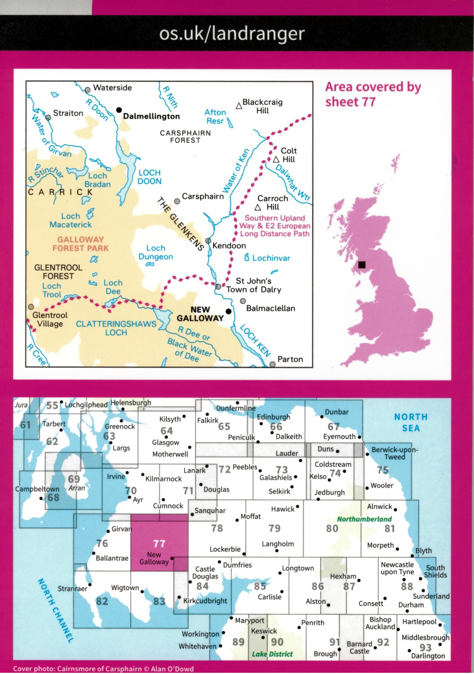 ORDNANCE SURVEY - 77 GB DALMELLINGTON 1 50 000