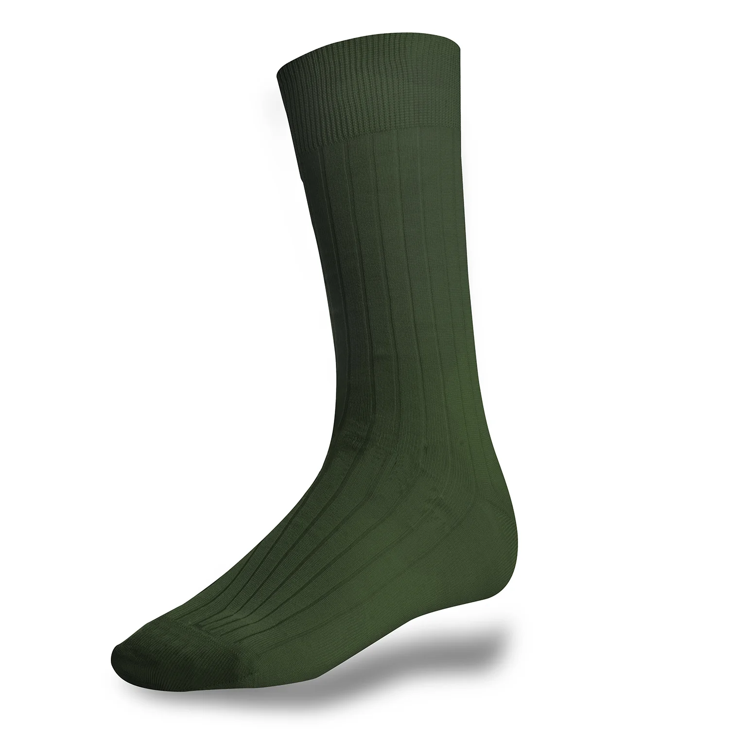 Chaussettes vert kaki en coton fil d'Ecosse