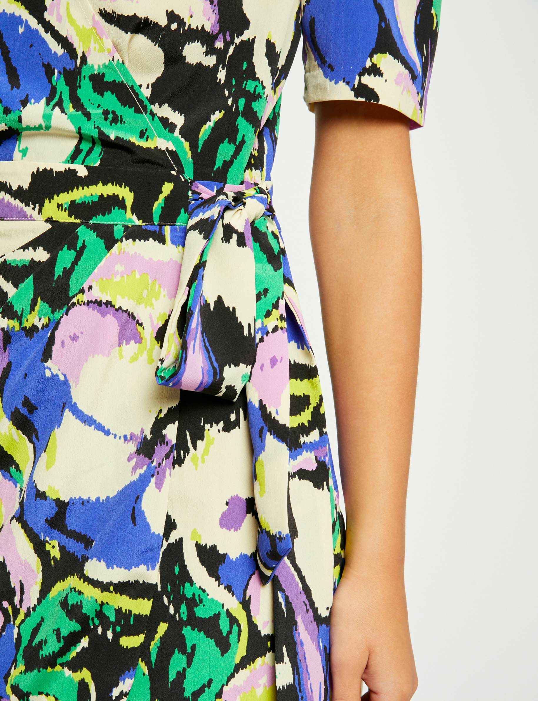 Robe portefeuille imprimé abstrait multico femme - multico
