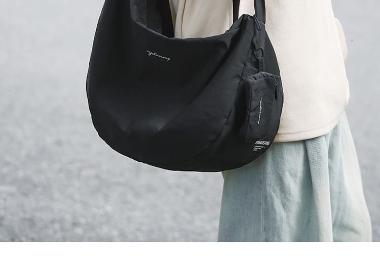 Hikuozy - Effen nylon messengertas met rits
