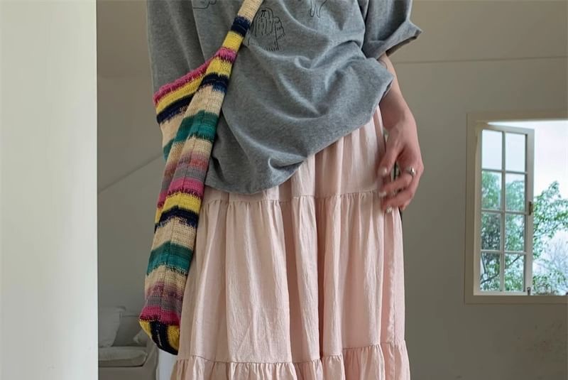 Peach+velvet - A-lijn rok met hoge taille (S-2XL)