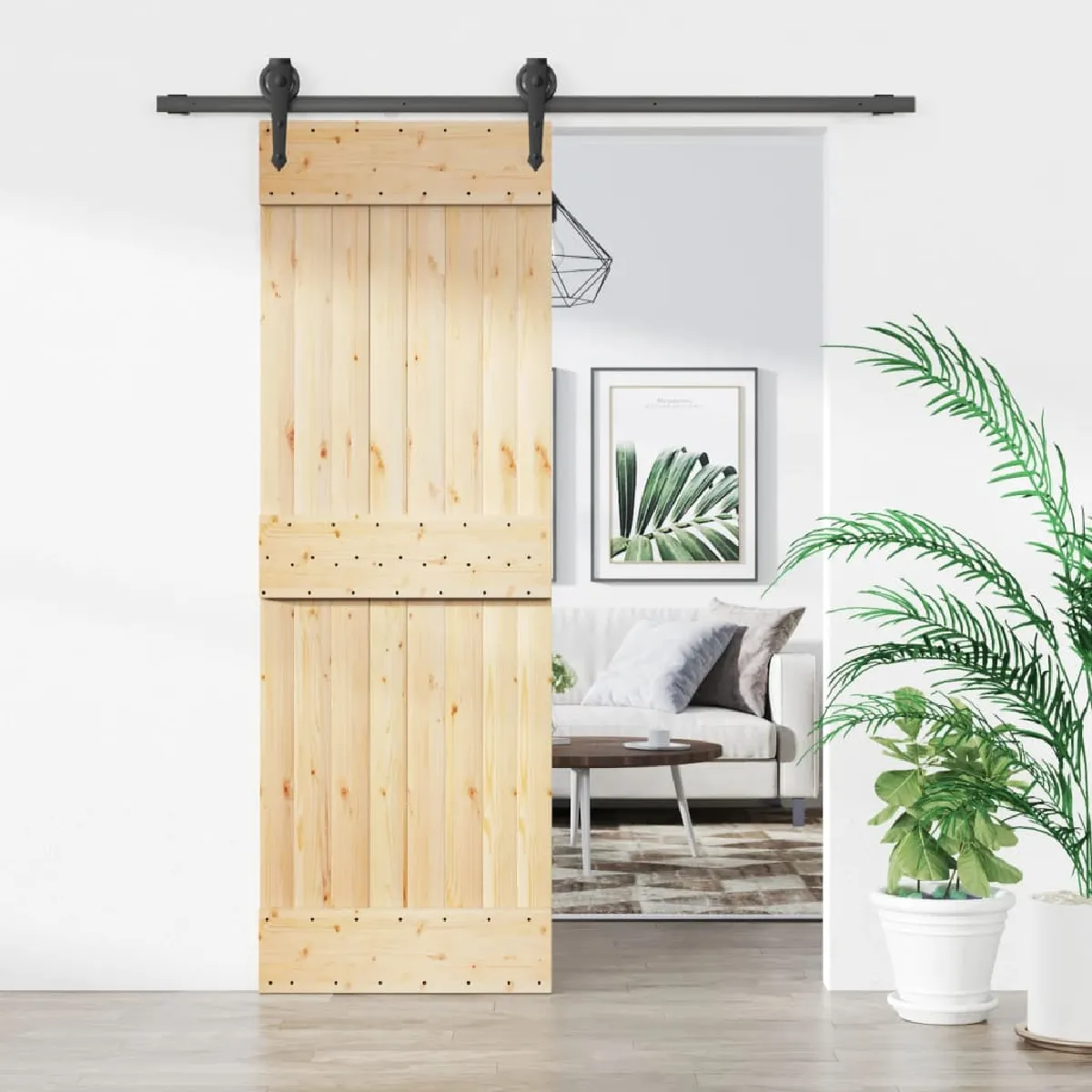 vidaXL Porte coulissante pin massif 70x210 cm avec kit