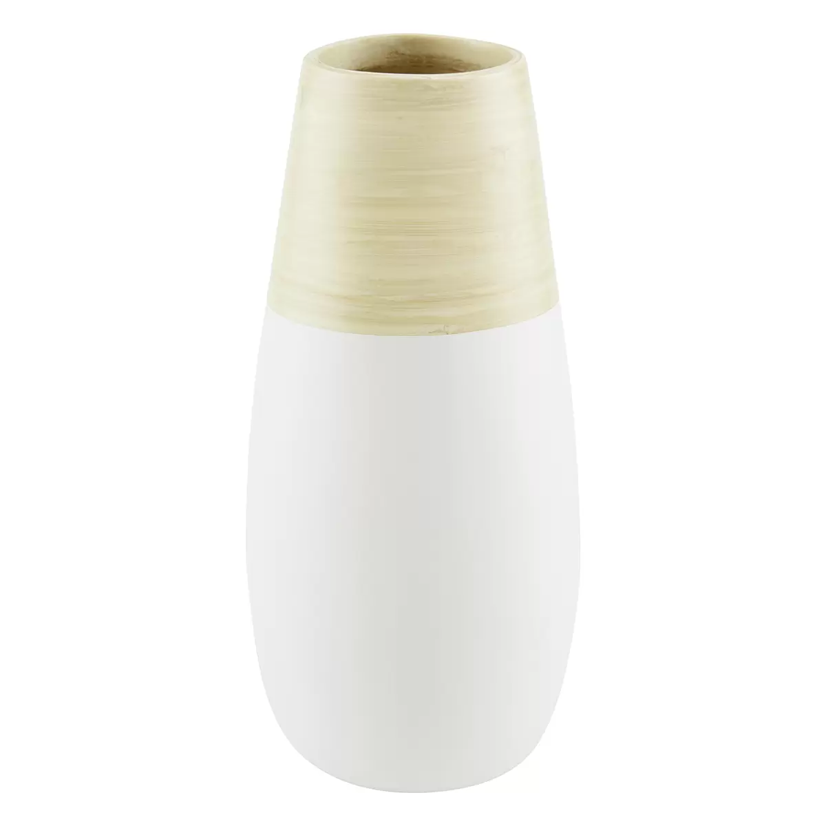 Vase James Wood weiss,naturfarben