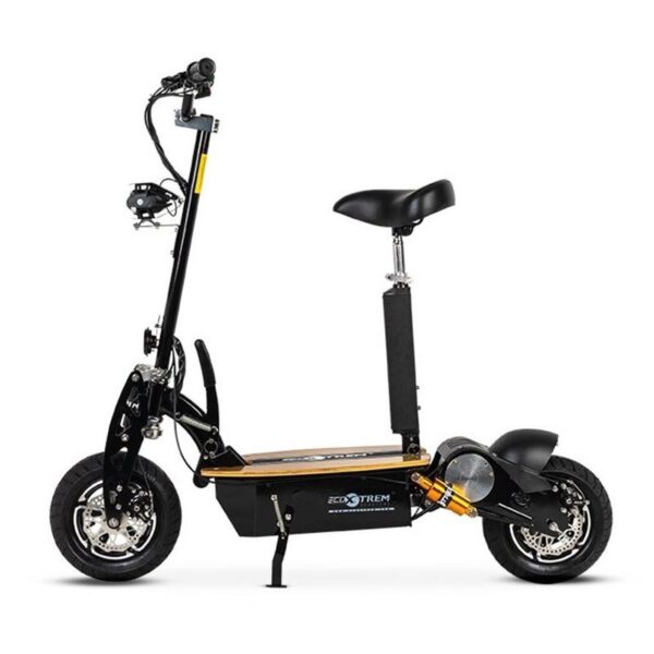 Patinete elétrico de 1600 W com assento e dobrável.
