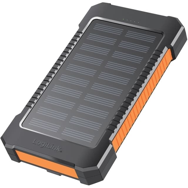 LogiLink PowerBank 6.000 mAh 10W Solcell Svart/Orange