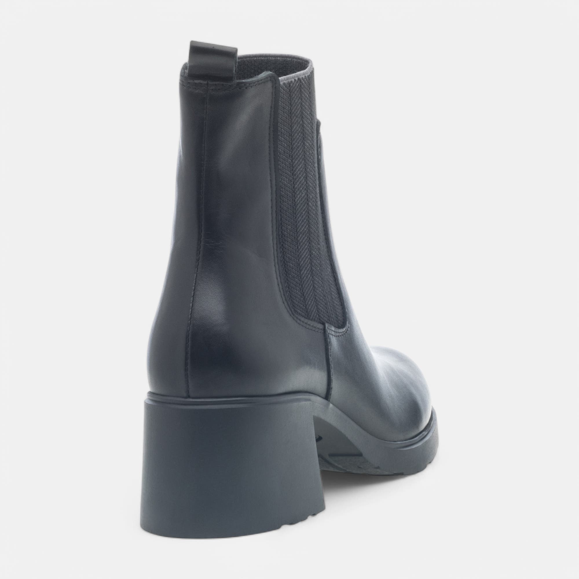 Boots chelsea à talon Femme en cuir noir