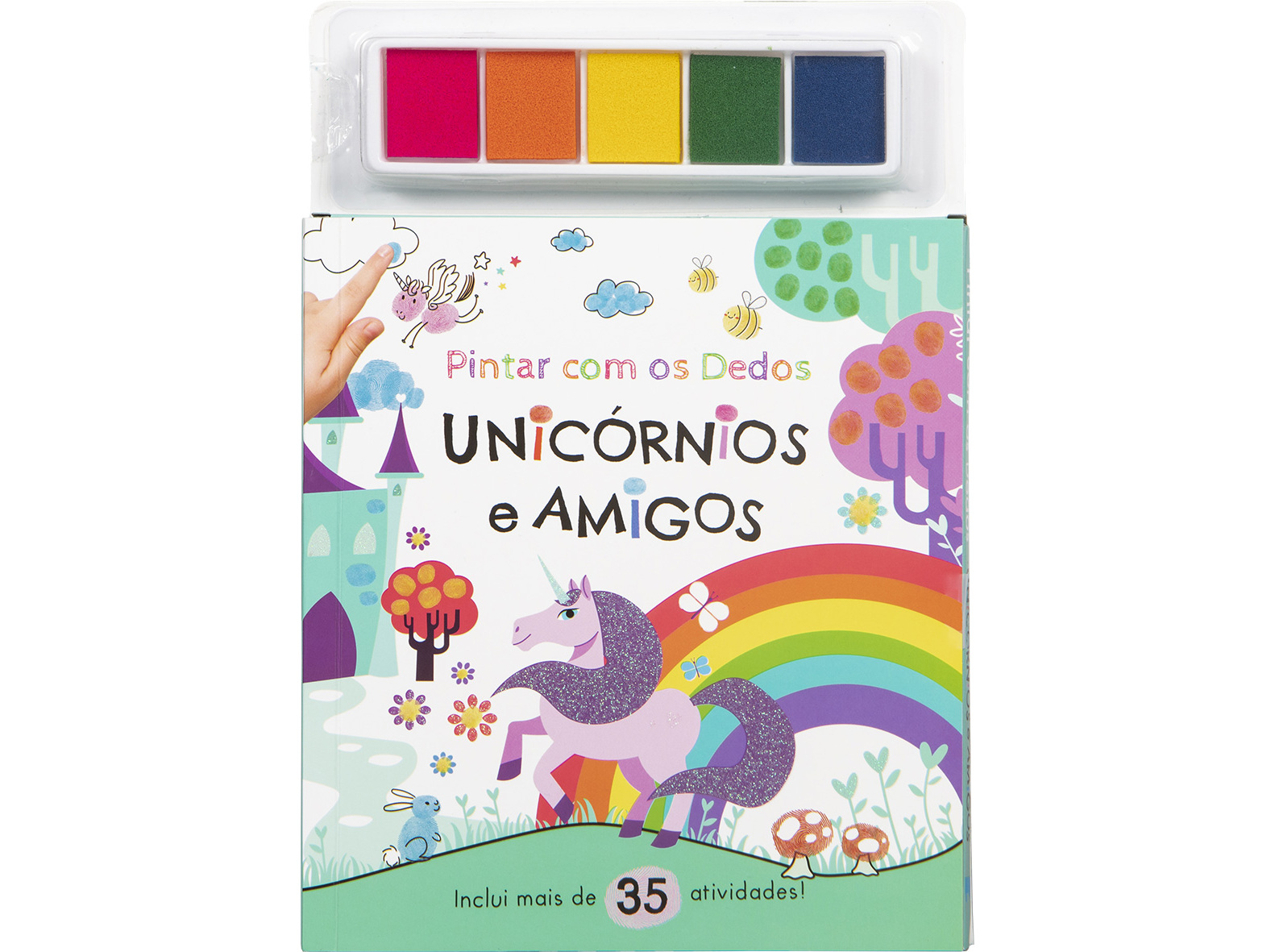 LIVRO PINTAR COM OS DEDOS UNICÓRNIOS E AMIGOS