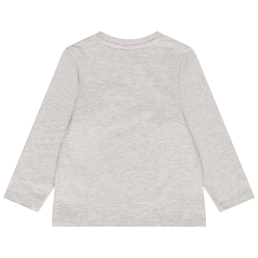 T-shirt manches longues en jersey avec poche et print dinosaures pour bébé garçon - Gris clair