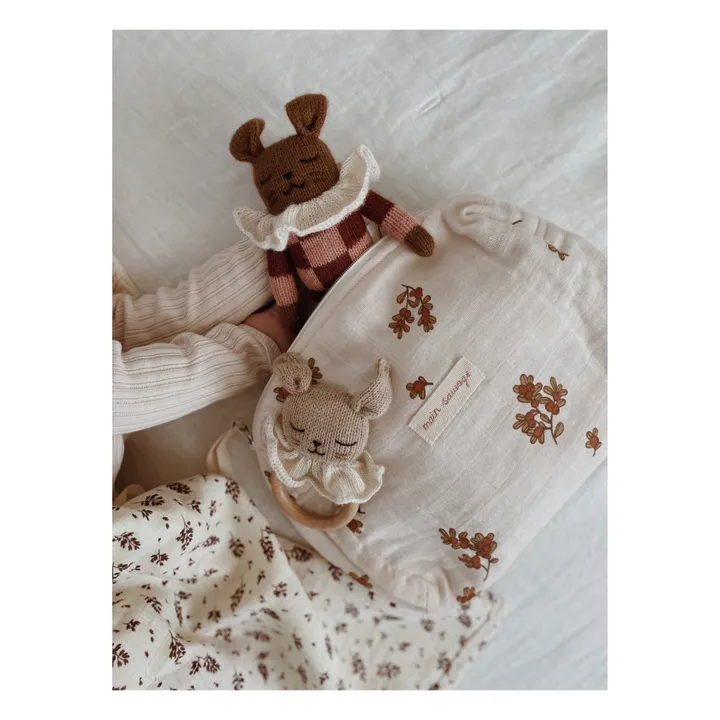 Main Sauvage Hochet en bois Lapin | Beige