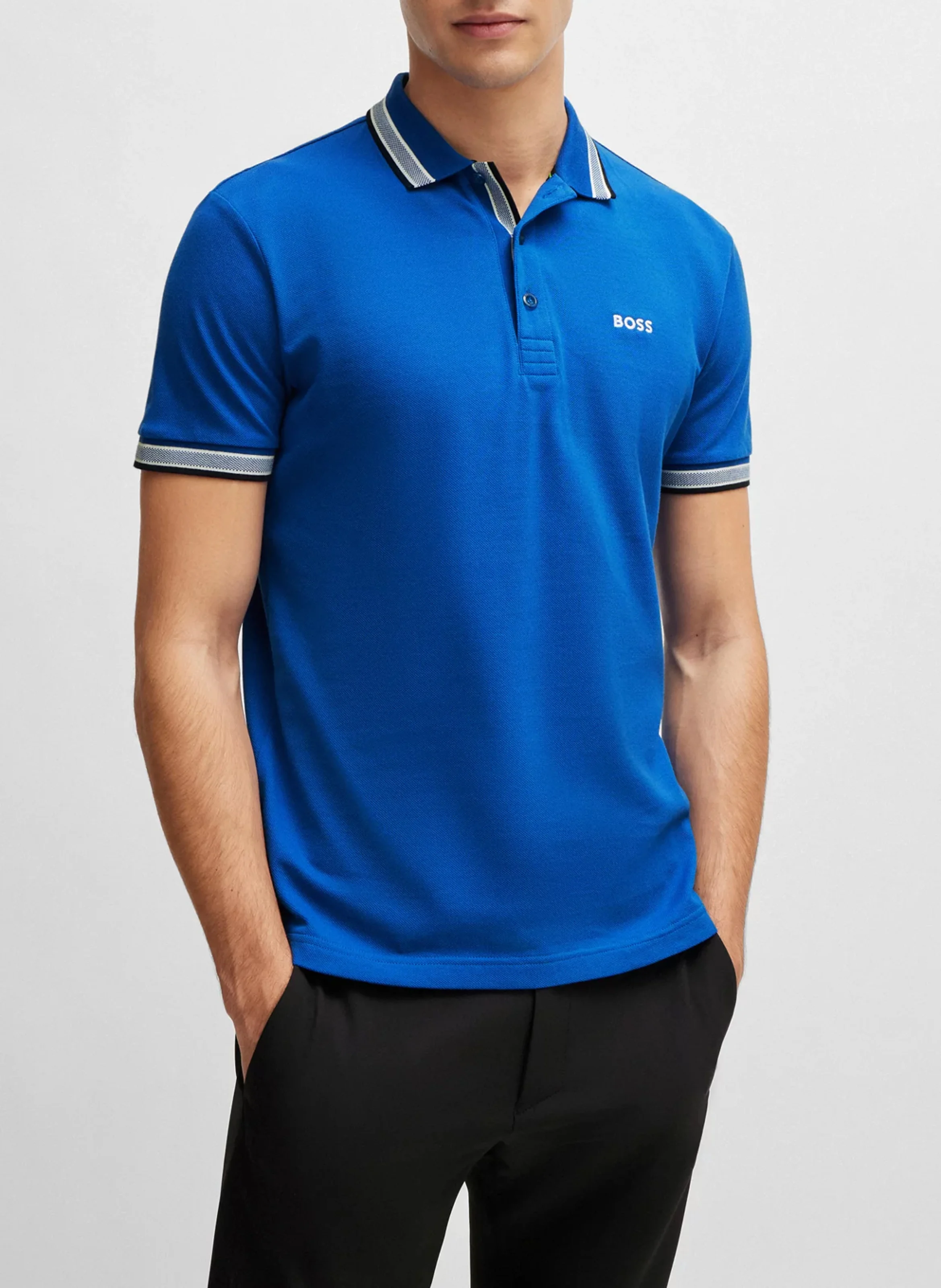 Polo regular fit en coton | Bleu
