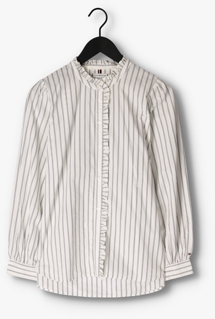 TOMMY HILFIGER beige tommy hilfiger blouse co pinstripe feminine blouse ls