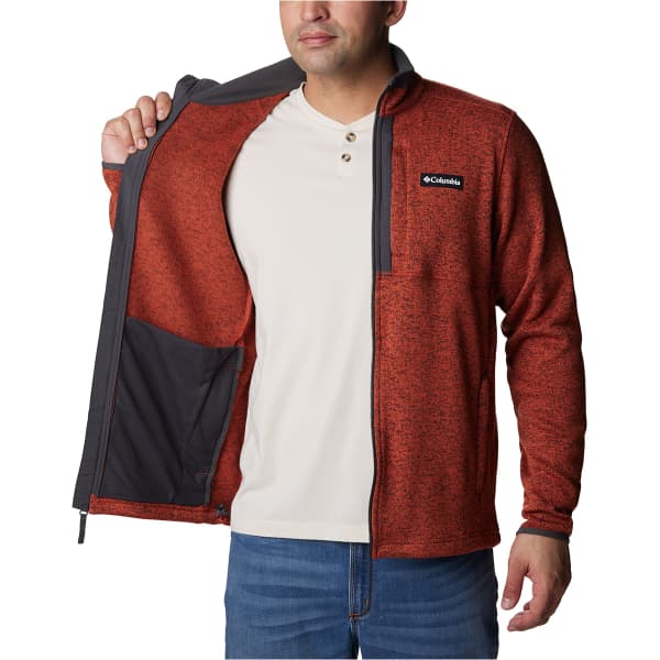 Veste polaire randonnée COLUMBIA SWEATER WEATHER FULL ZIP WARP RED HEATHER/SHARK