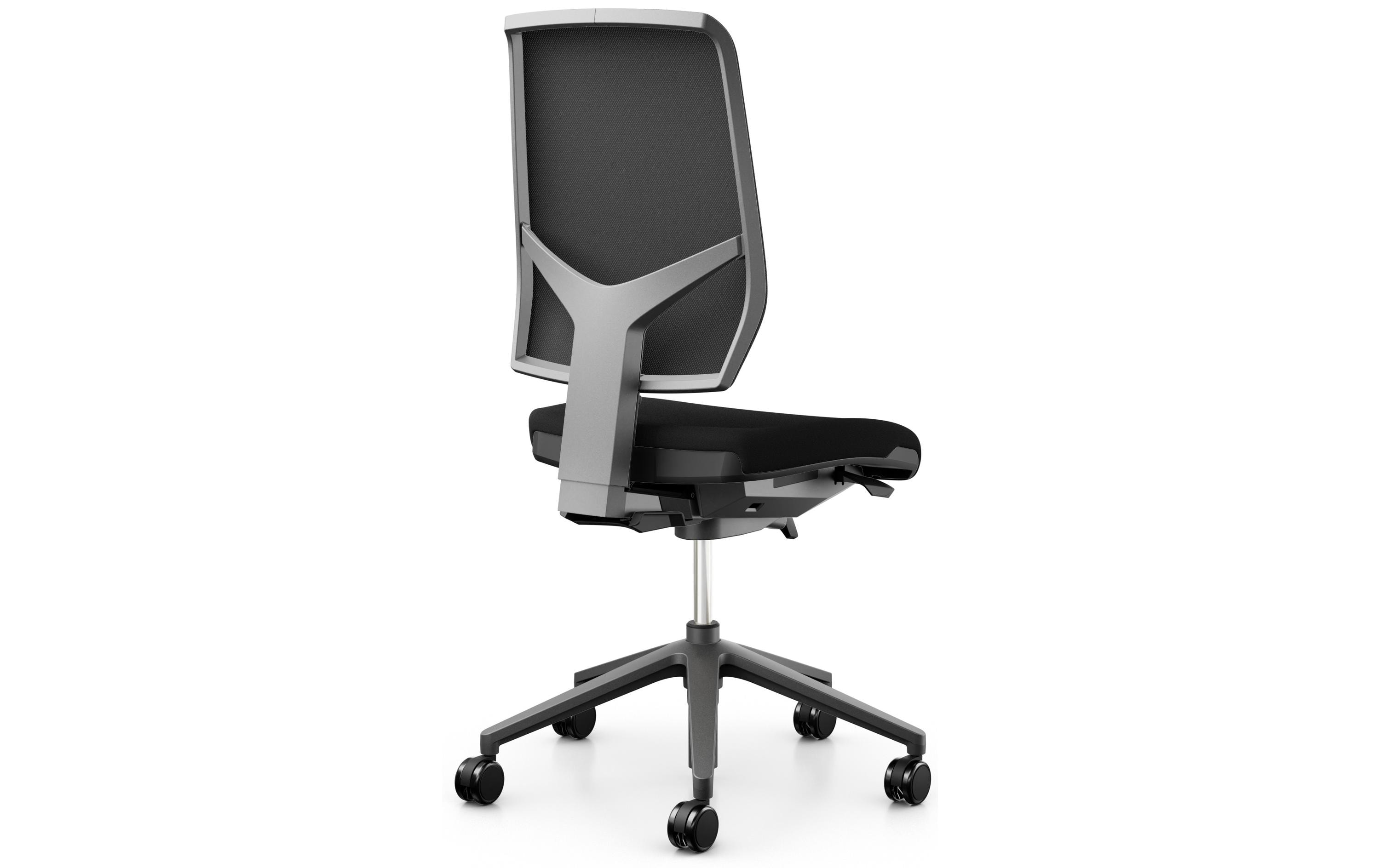 Bürostuhl 68 mit Netzrücken, ohne Armlehnen, Schwarz<br>Klassischer Arbeitsstuhl ideal für aktives Sitzen