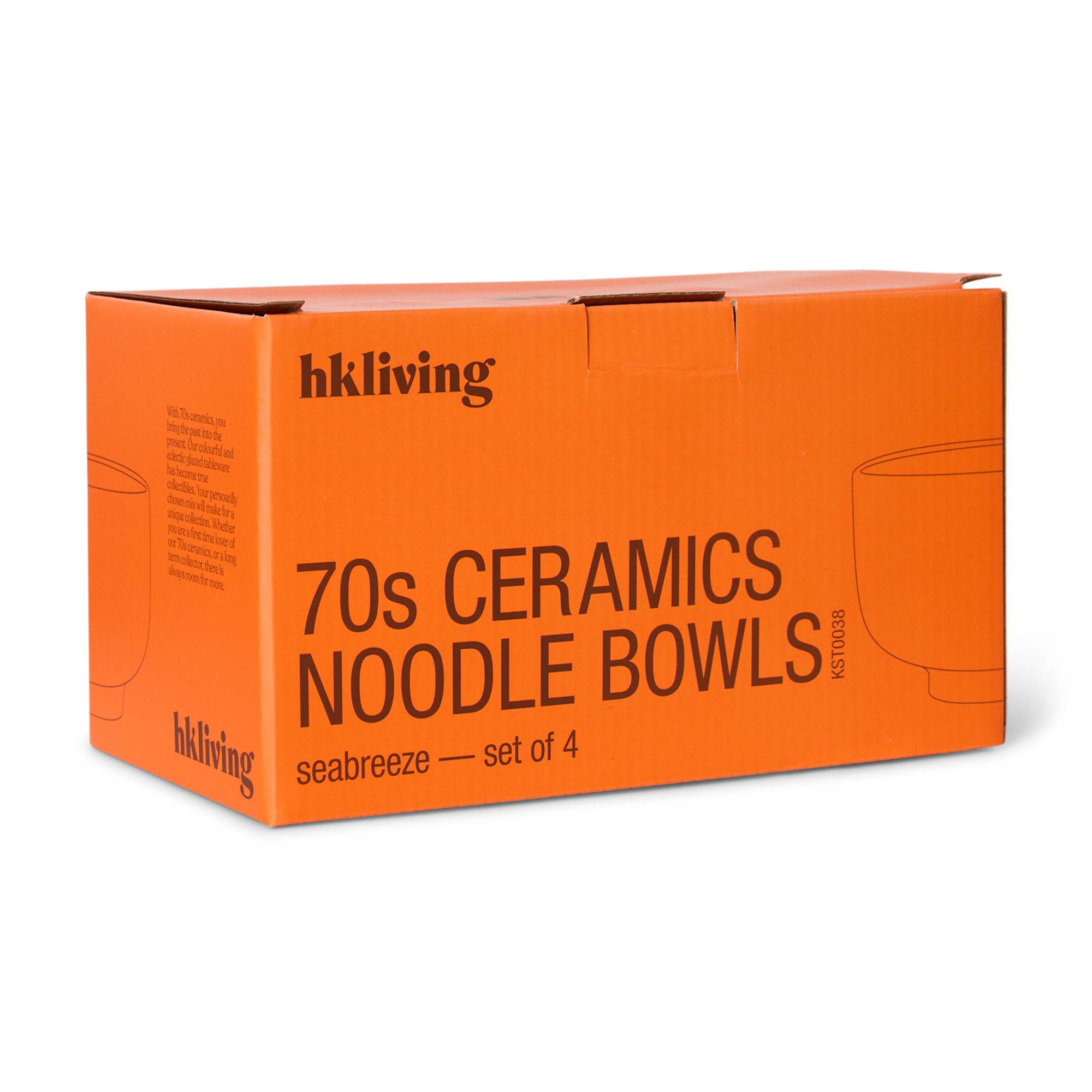 Servies 70's Ceramics Noodle schaal seabreeze - set van 4
